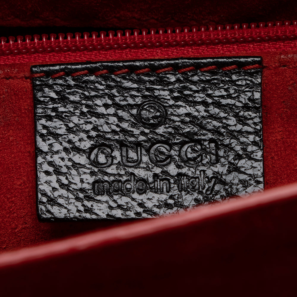 Gucci Vintage Leather Cinghiale Bamboo Tote (SHF-15878)