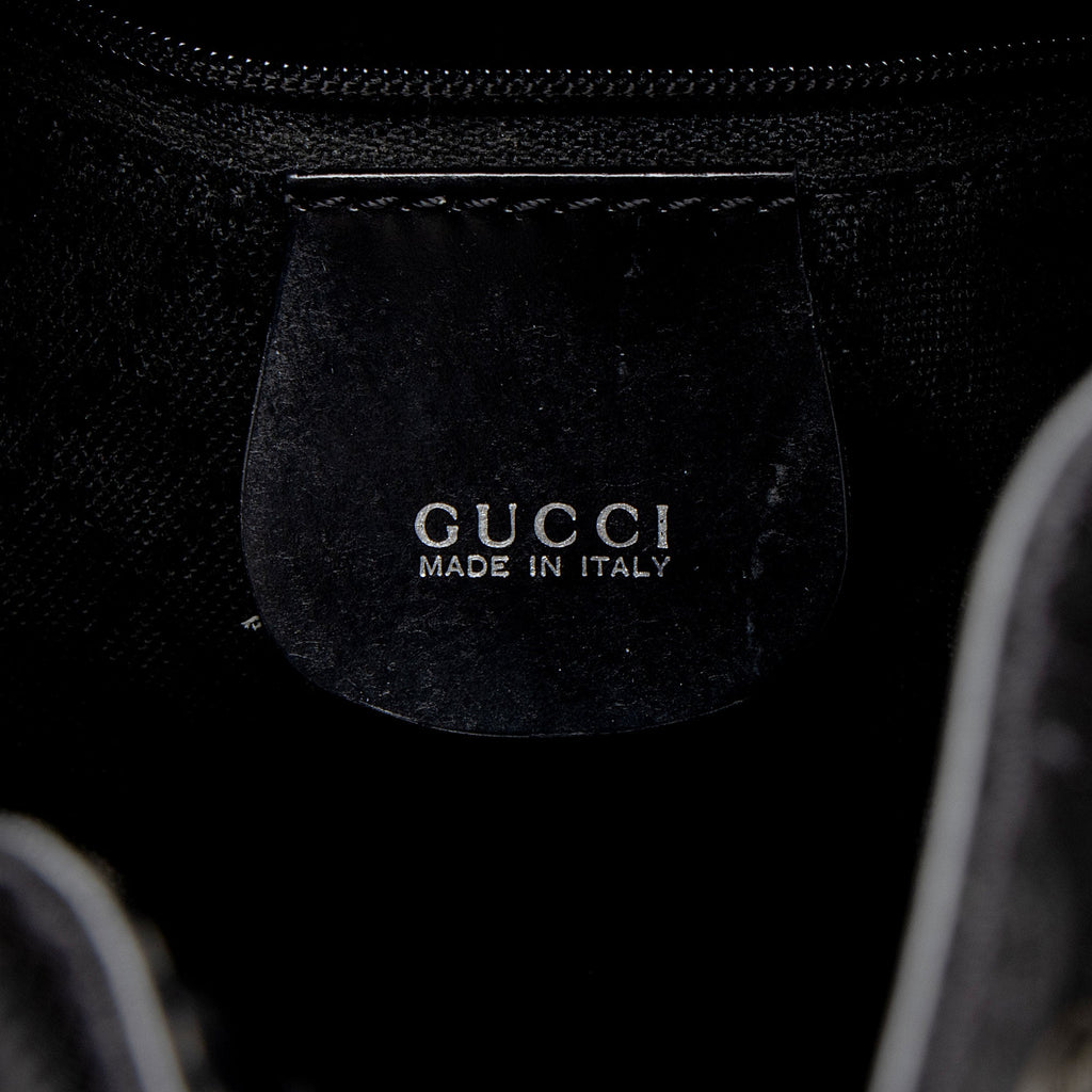 Gucci Vintage Nylon Bamboo Drawstring Bucket Bag