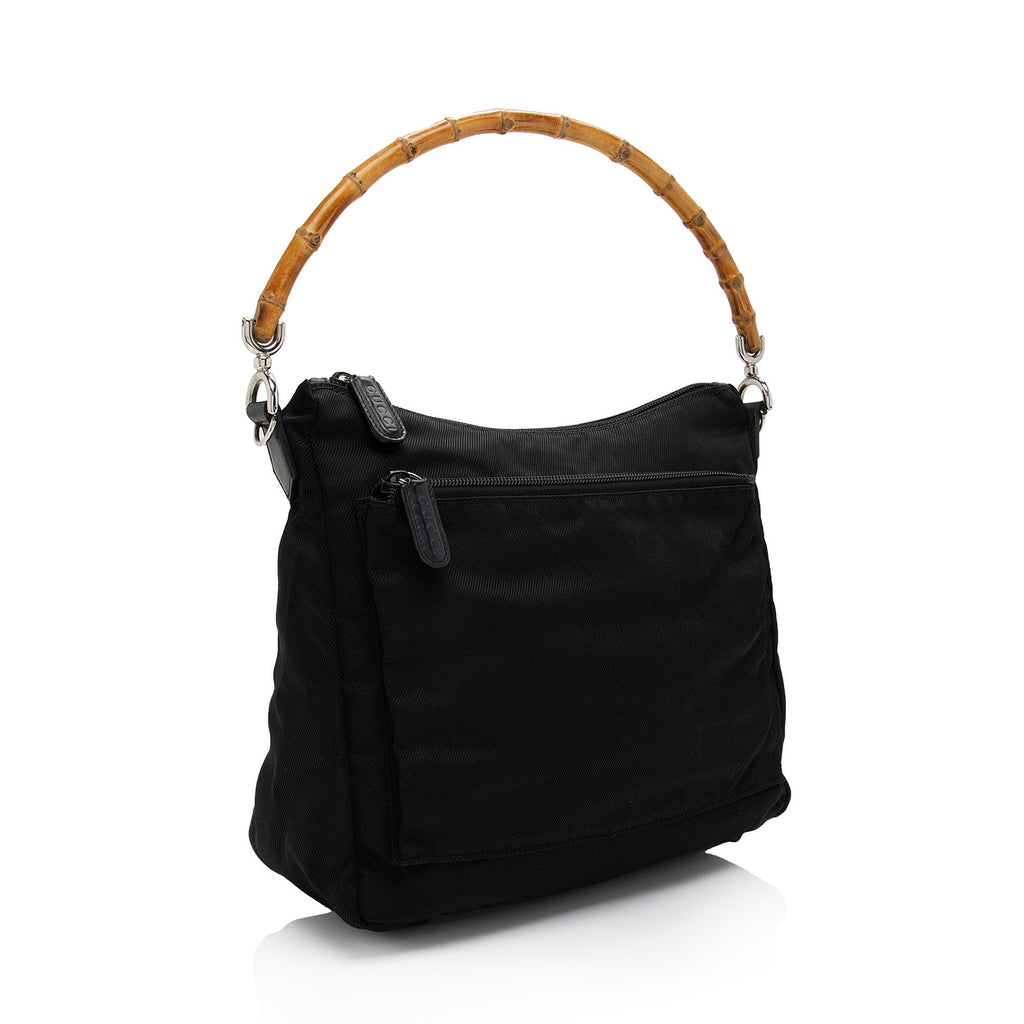 Gucci Vintage Nylon Bamboo Hobo (SHF-jDdhwP)