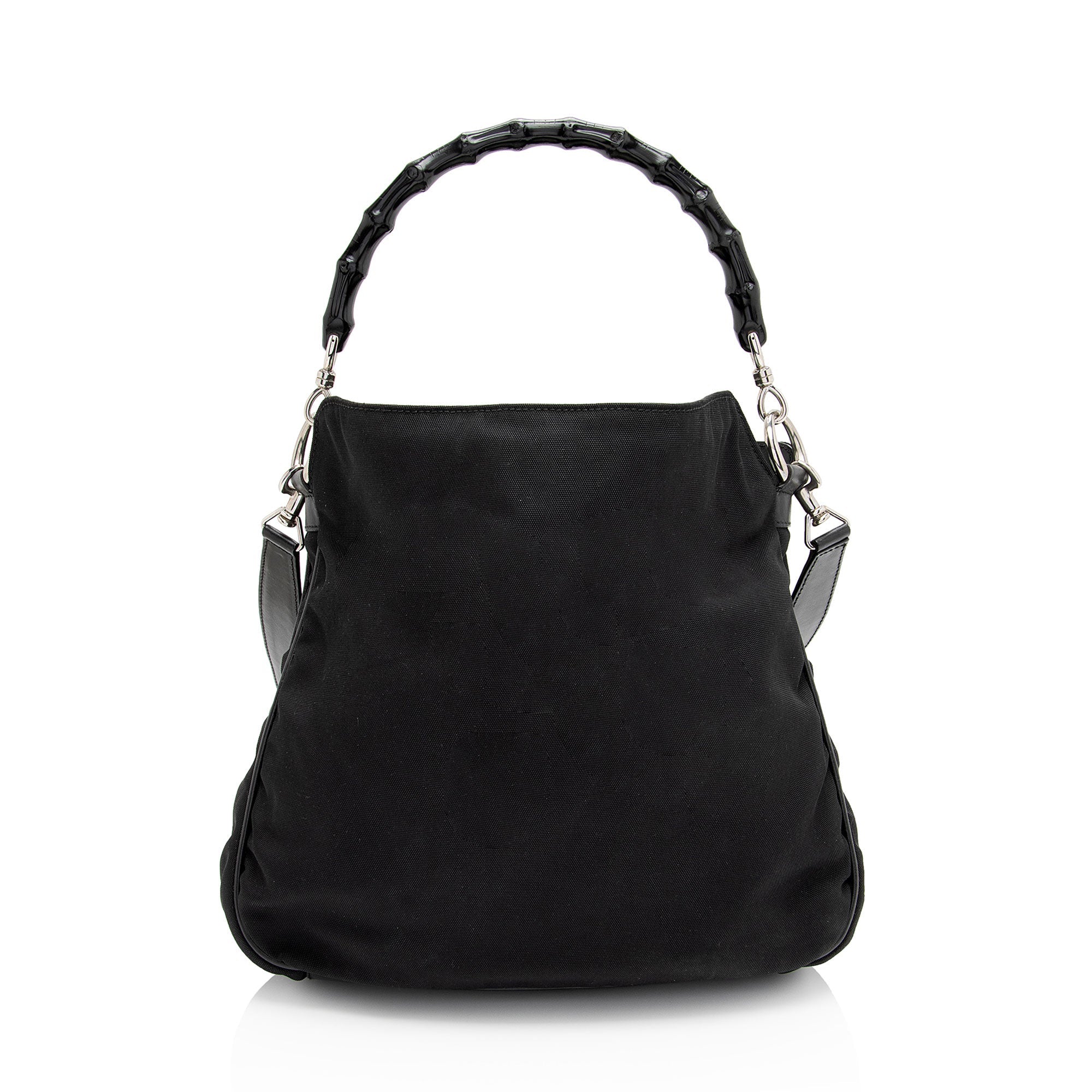 Gucci Vintage Nylon Bamboo Hobo (SHF-4WRjjt)