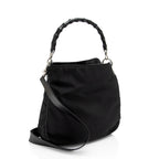 Gucci Vintage Nylon Bamboo Hobo (SHF-4WRjjt)