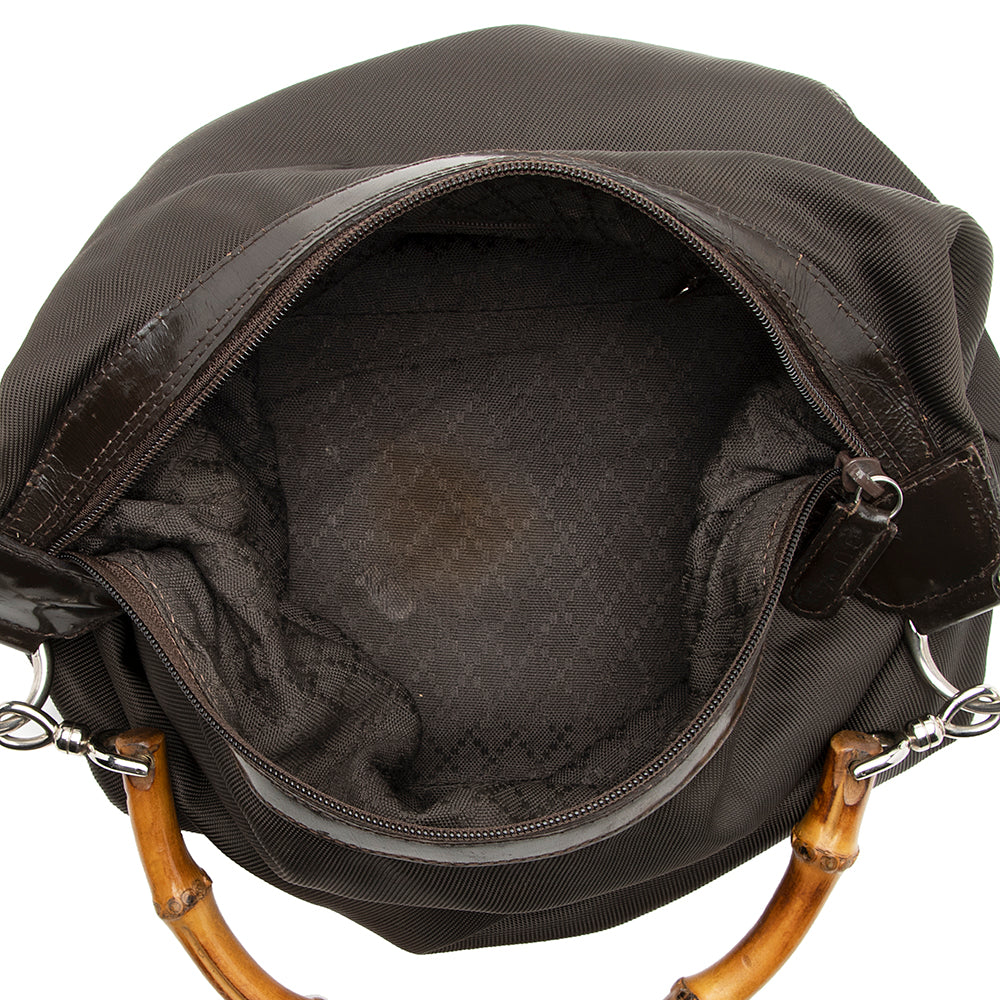 Gucci Vintage Nylon Bamboo Shoulder Bag - FINAL SALE (SHF-19746)