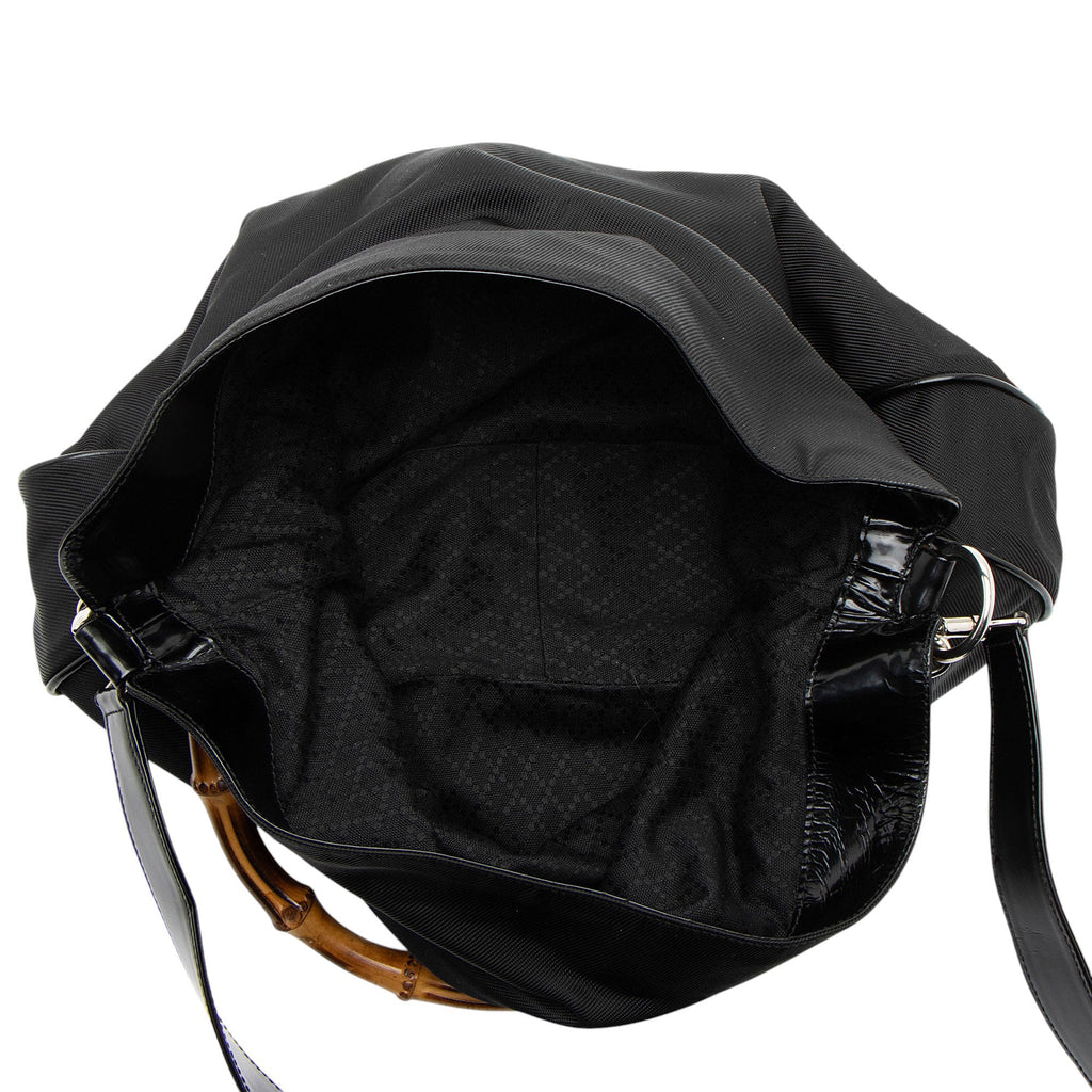 Gucci Vintage Nylon Bamboo Shoulder Bag
