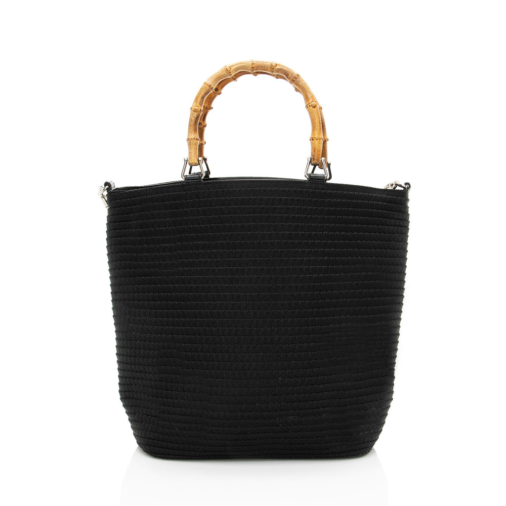 Gucci Vintage Quilted Nylon Bamboo Tote