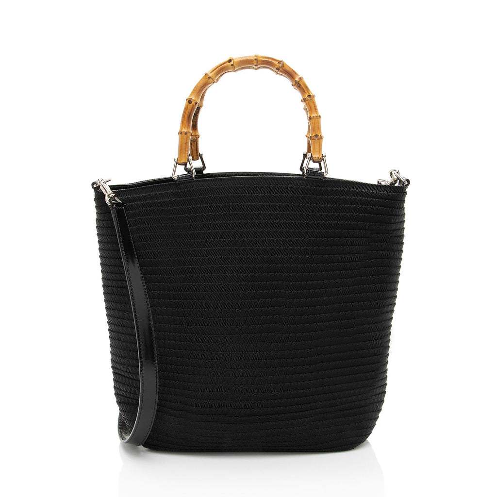 Gucci Vintage Quilted Nylon Bamboo Tote