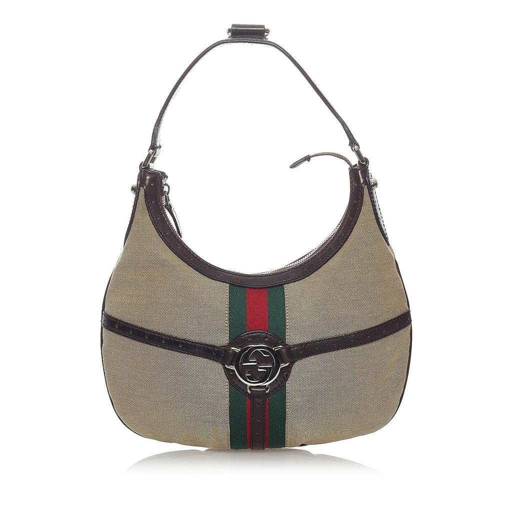 Gucci Web Canvas Reins Hobo Bag (SHG-30974)