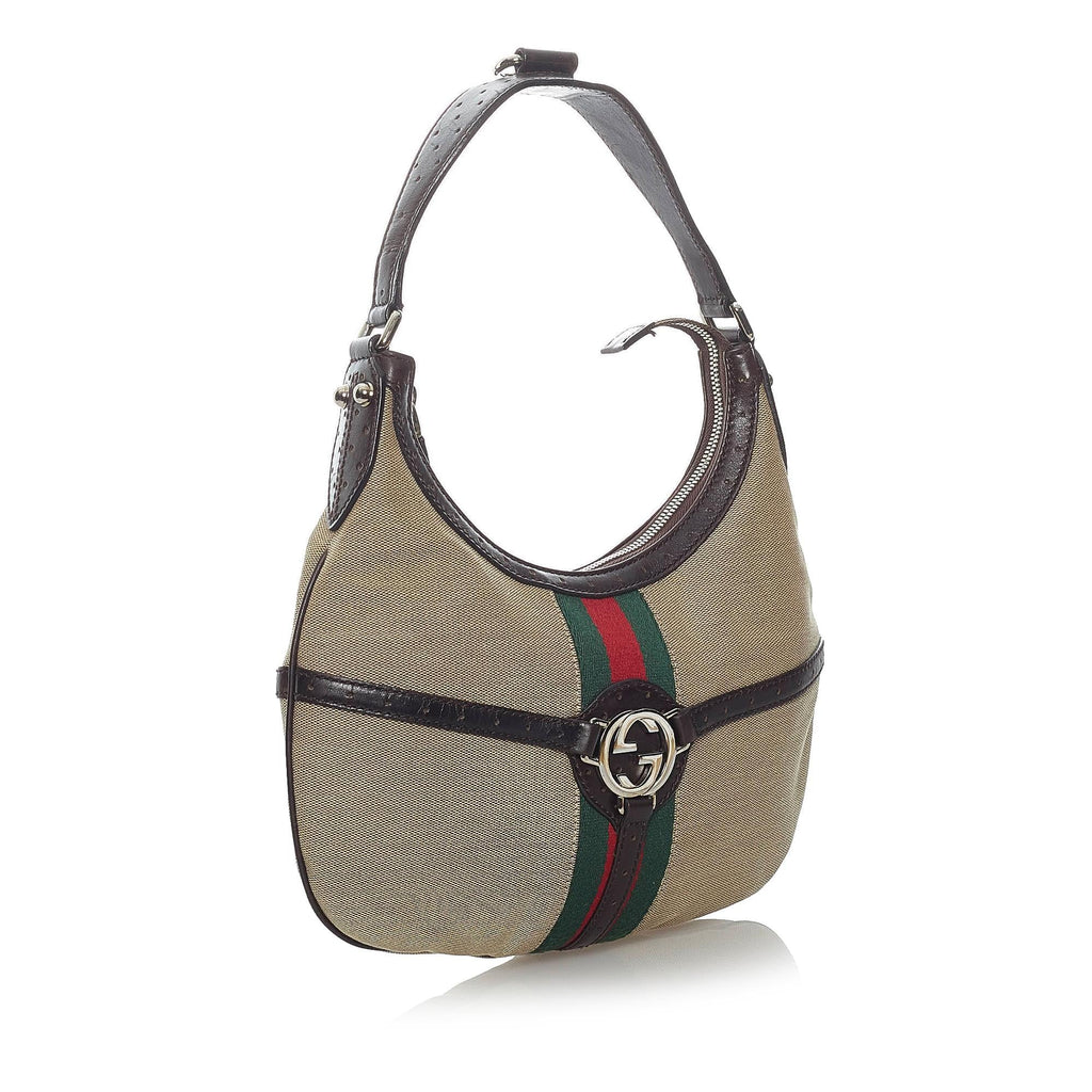 Gucci Web Canvas Reins Hobo Bag (SHG-30974)
