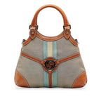 Gucci Web Canvas Reins Satchel (SHG-wUoDp0)