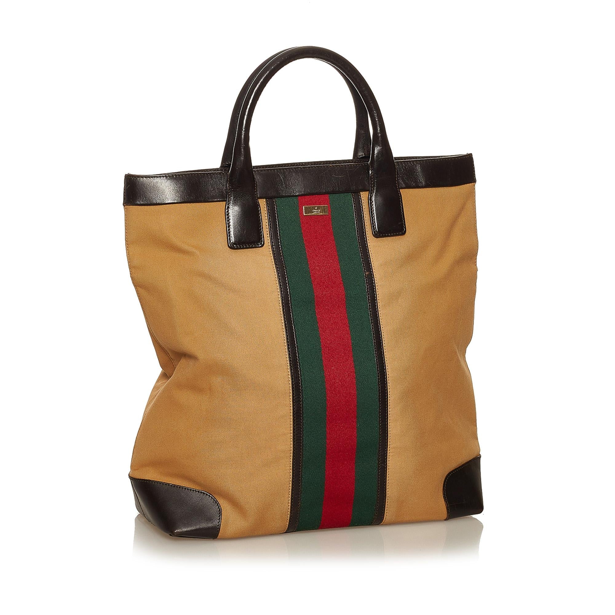 Gucci Web Canvas Tote Bag (SHG-29472)