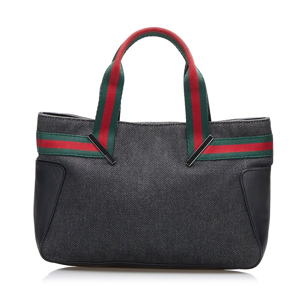 Gucci Web Denim Handbag (SHG-mvpGGk)