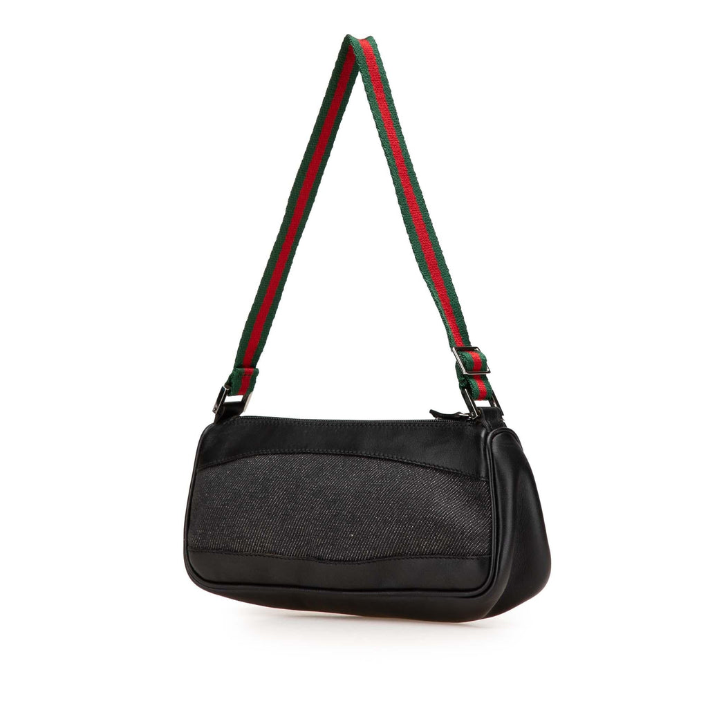Gucci Web Denim Shoulder Bag
