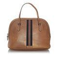 Gucci Web Dome Leather Satchel (SHG-30169)