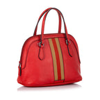 Gucci Web Dome Leather Satchel (SHG-30517)