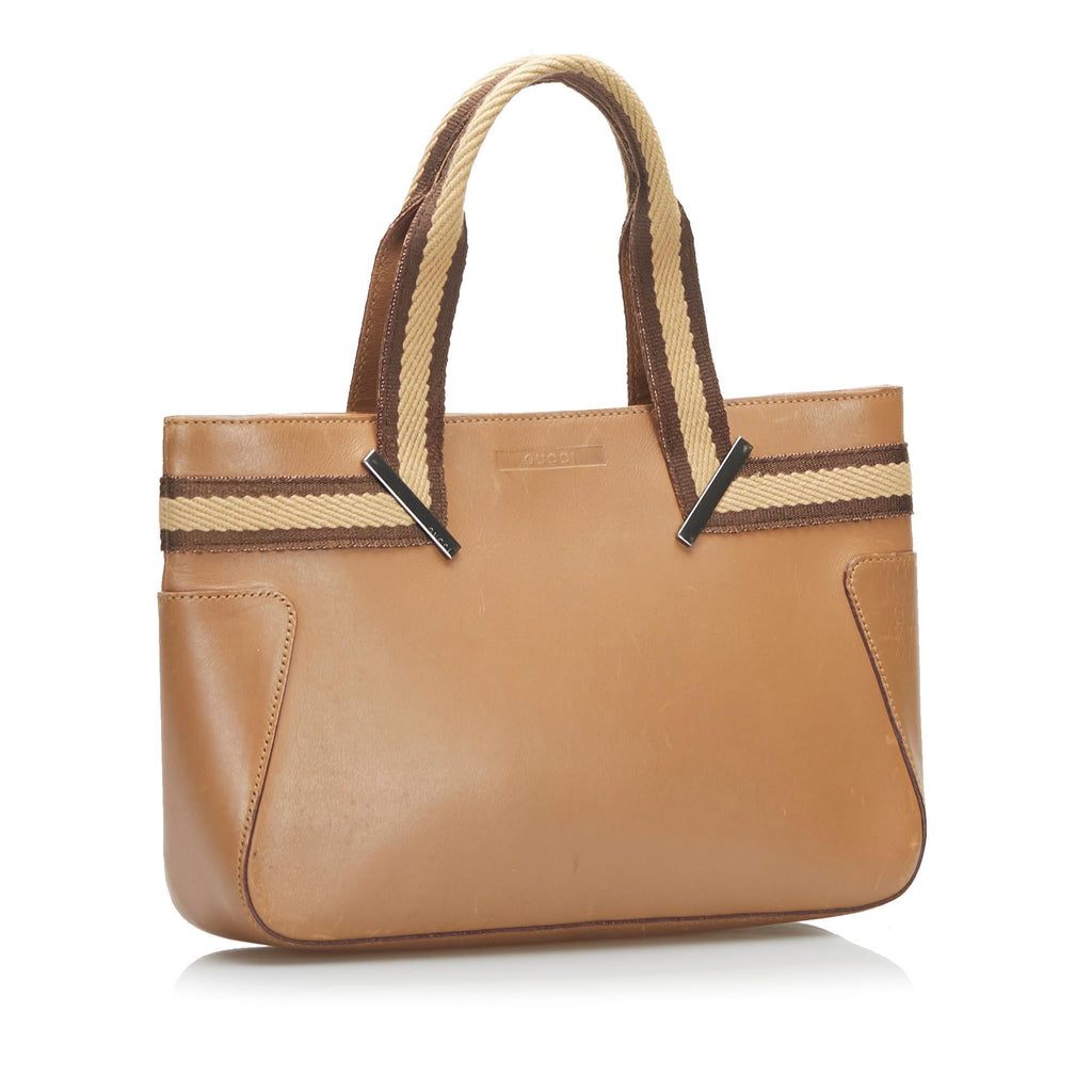 Gucci Web Leather Tote (SHG-35108)