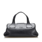 Gucci Wood Hook Closure Leather Handbag (SHG-36643)