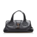 Gucci Wood Hook Closure Leather Handbag (SHG-36643)