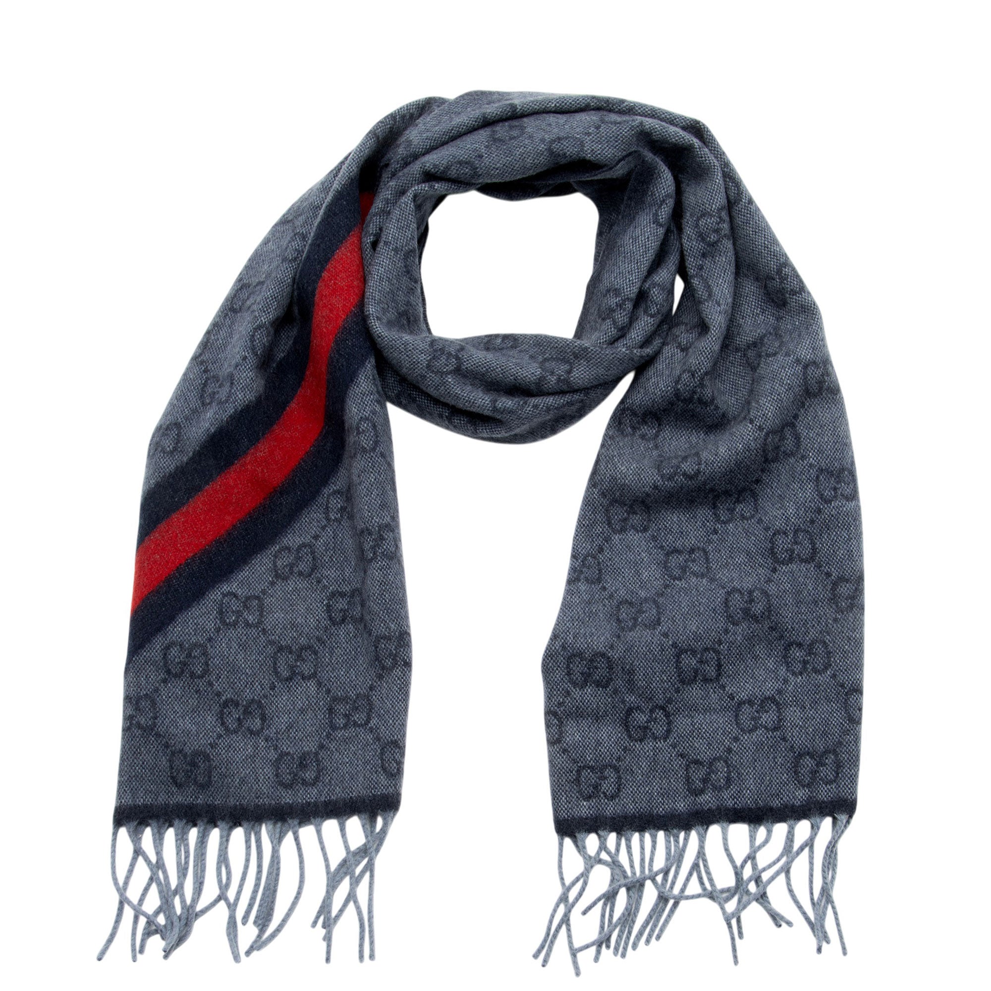 Gucci Wool Angora GG Web New Nikky Scarf
