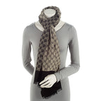 Gucci Wool Blend GG Jacquard Scarf (SHF-s1529X)