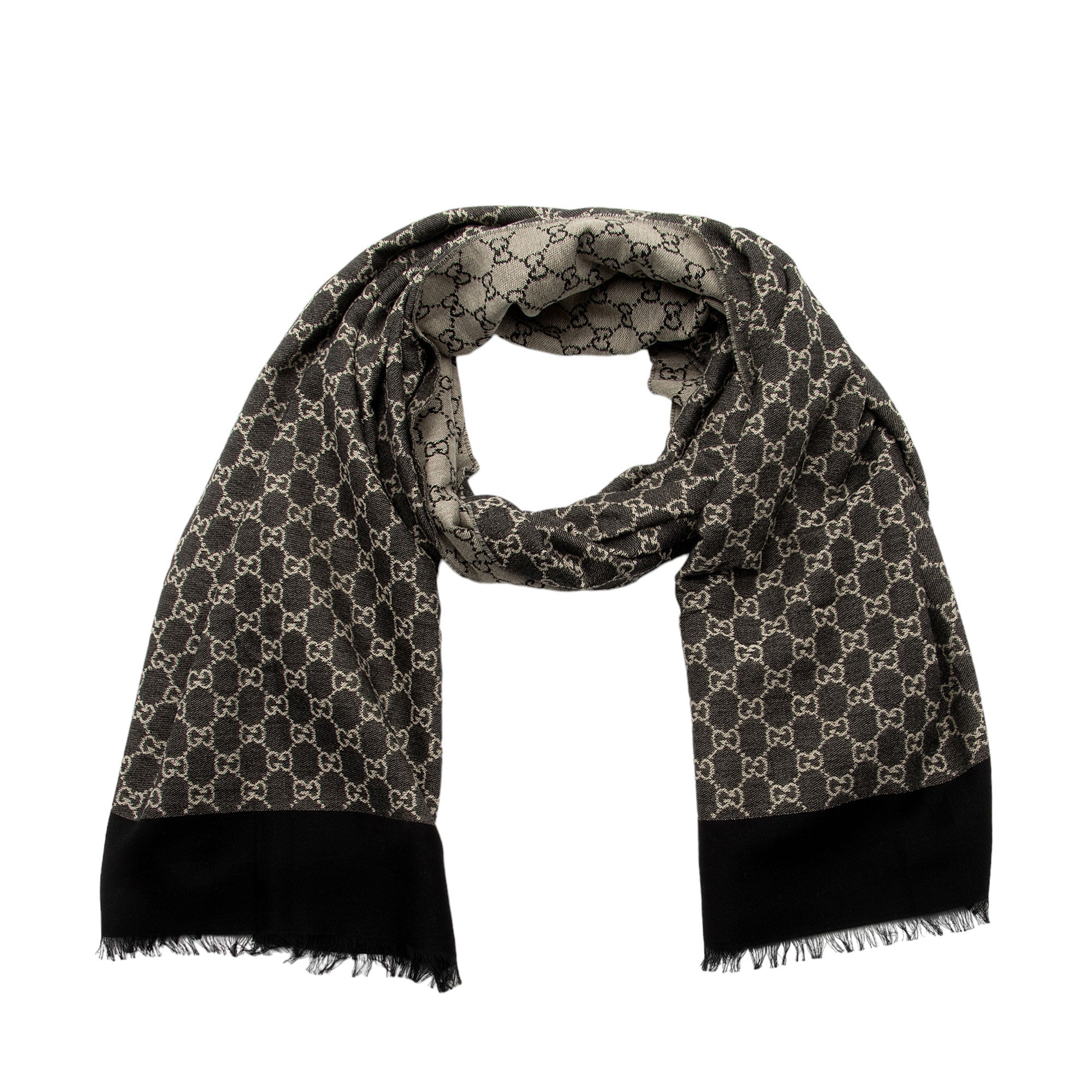 Gucci Wool Blend GG Jacquard Scarf (SHF-s1529X)