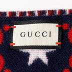 Gucci Wool Cotton GG Heart Stars Scarf