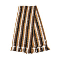 Gucci Wool Cotton Logo Wood Stripes Scarf (SHF-7qGmqB)