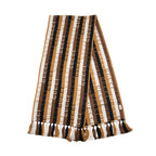 Gucci Wool Cotton Logo Wood Stripes Scarf (SHF-7qGmqB)