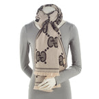 Gucci Wool Lame Jacquard GG Scarf (SHF-MEqXvd)
