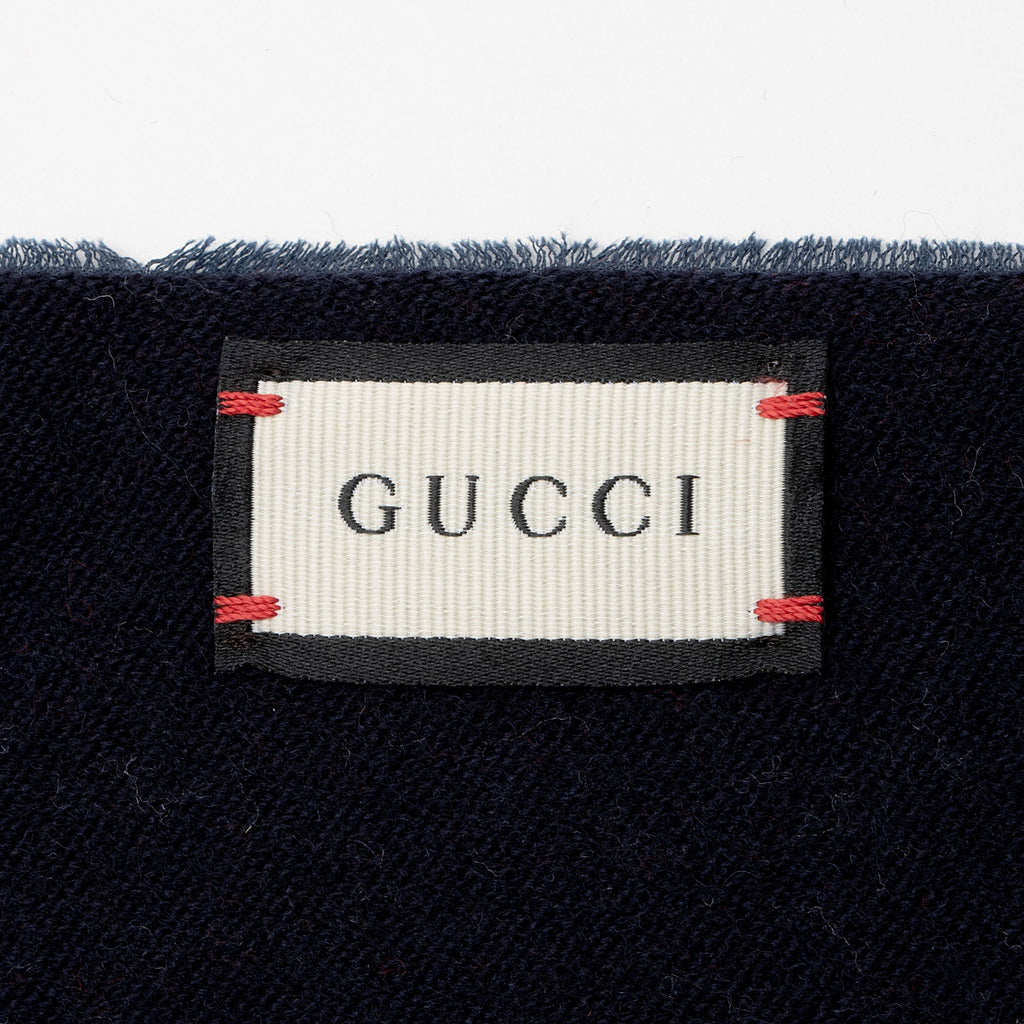 Gucci Wool Cotton GG Heart Stars Scarf (SHF-Edqktb)