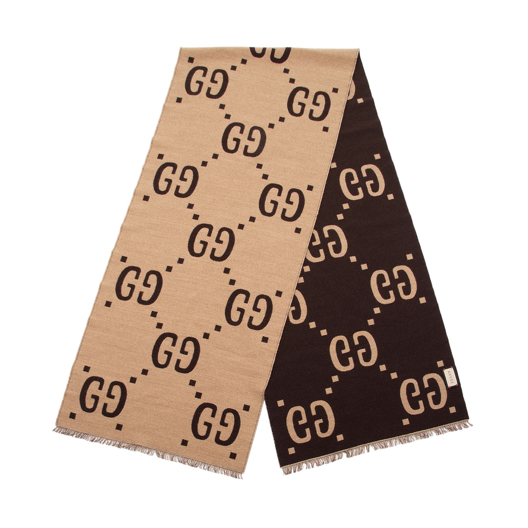 Gucci Wool Silk Giant GG Reversible Scarf (SHF-cVvyWH)