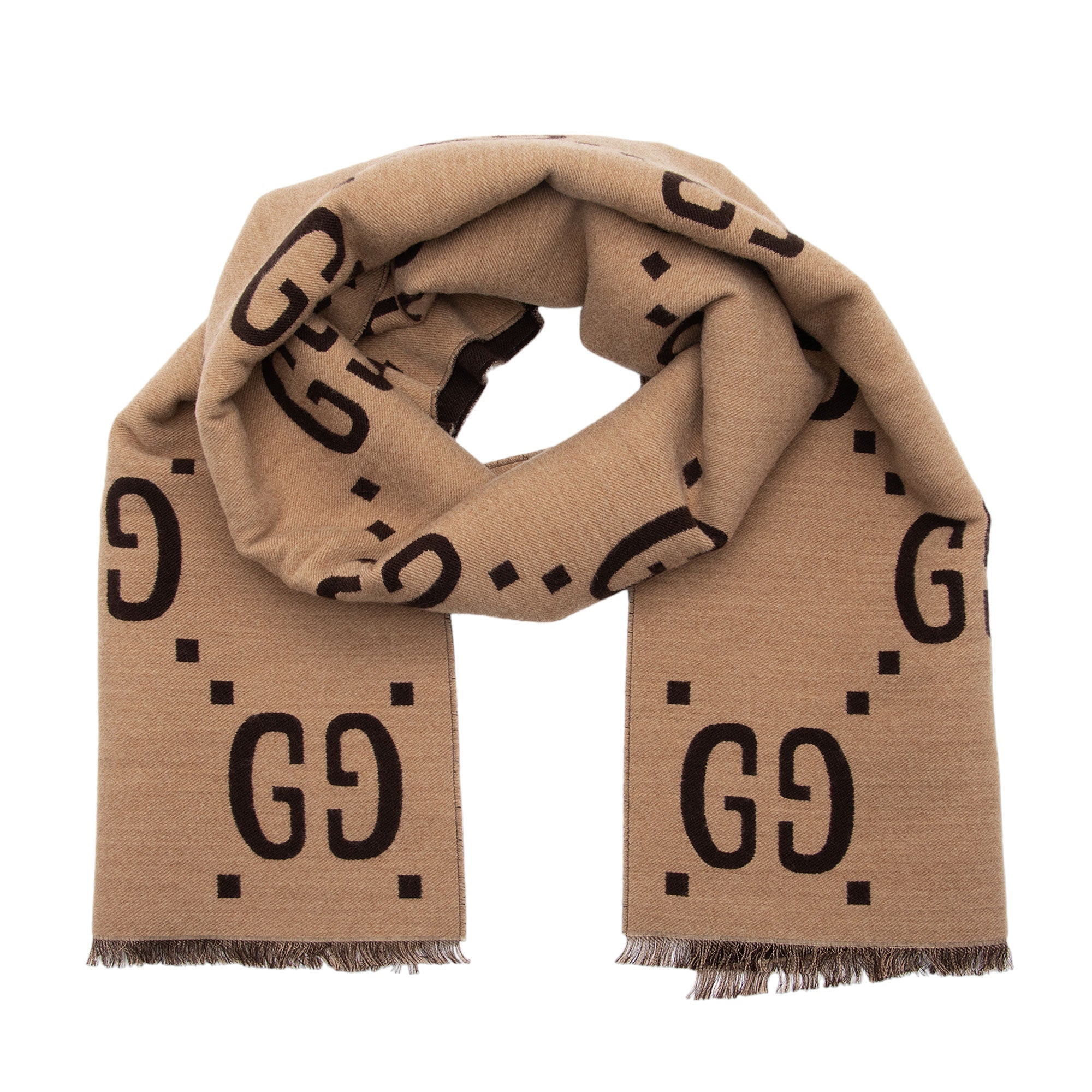 Gucci Wool Silk Giant GG Reversible Scarf (SHF-cVvyWH)