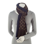 Gucci Wool Silk GG Scarf (SHF-22311)