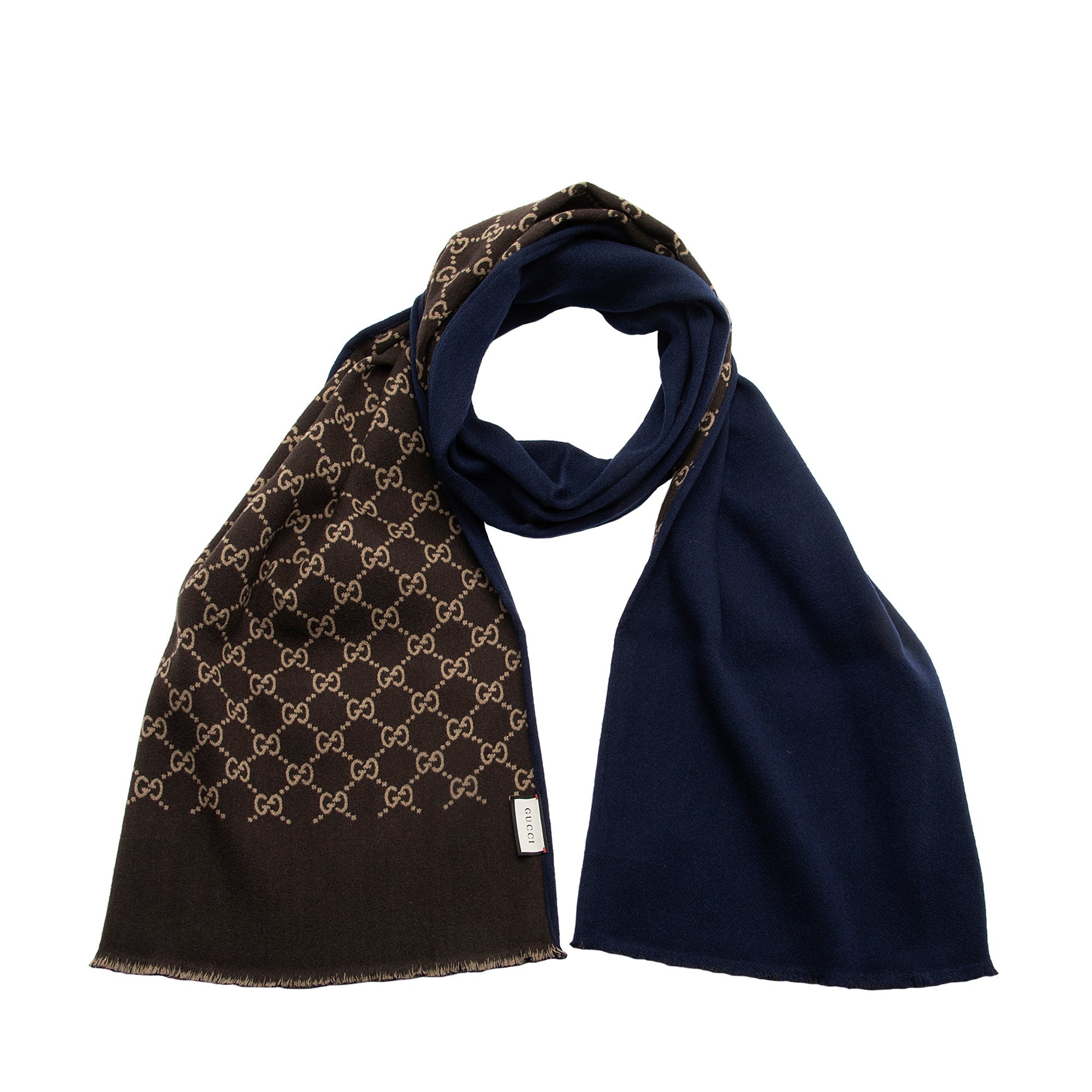 Gucci Wool Silk GG Scarf (SHF-22311)