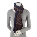 Gucci Wool Silk GG Scarf (SHF-22463)