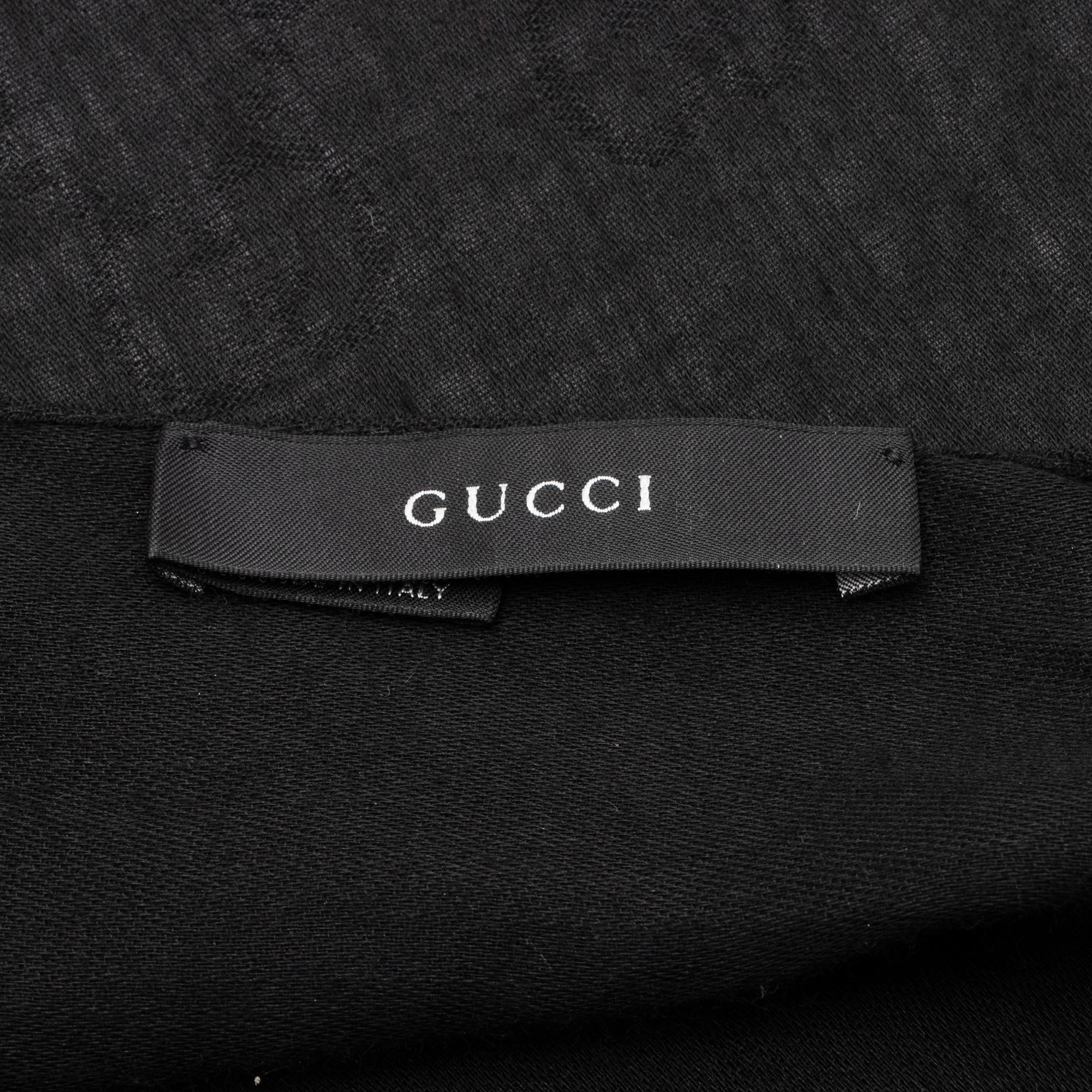 Gucci Wool Silk GG Scarf (SHF-23928)