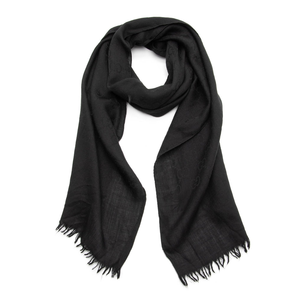 Gucci Wool Silk GG Scarf (SHF-23928)