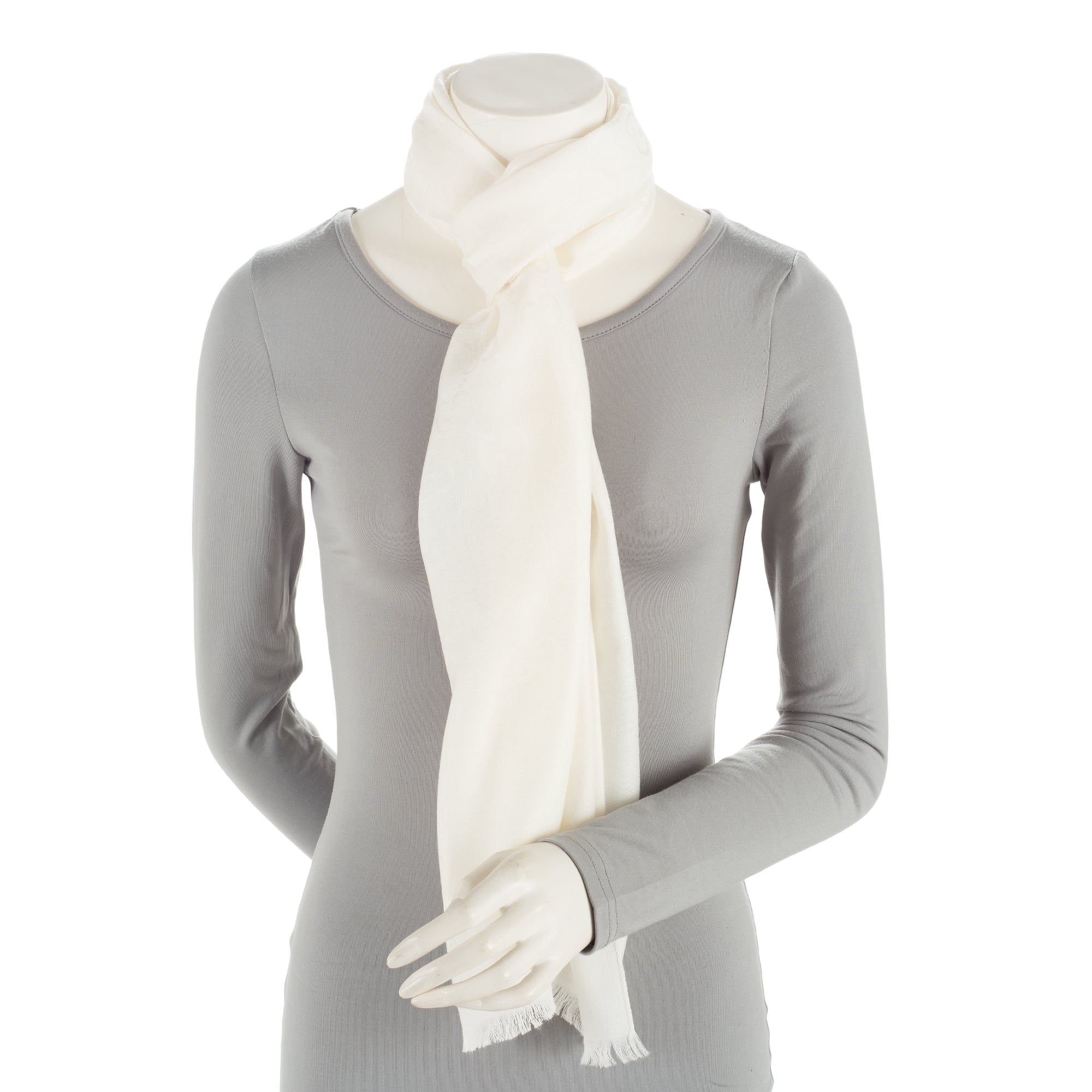 Gucci Wool Silk GG Scarf (SHF-RdfGDn)