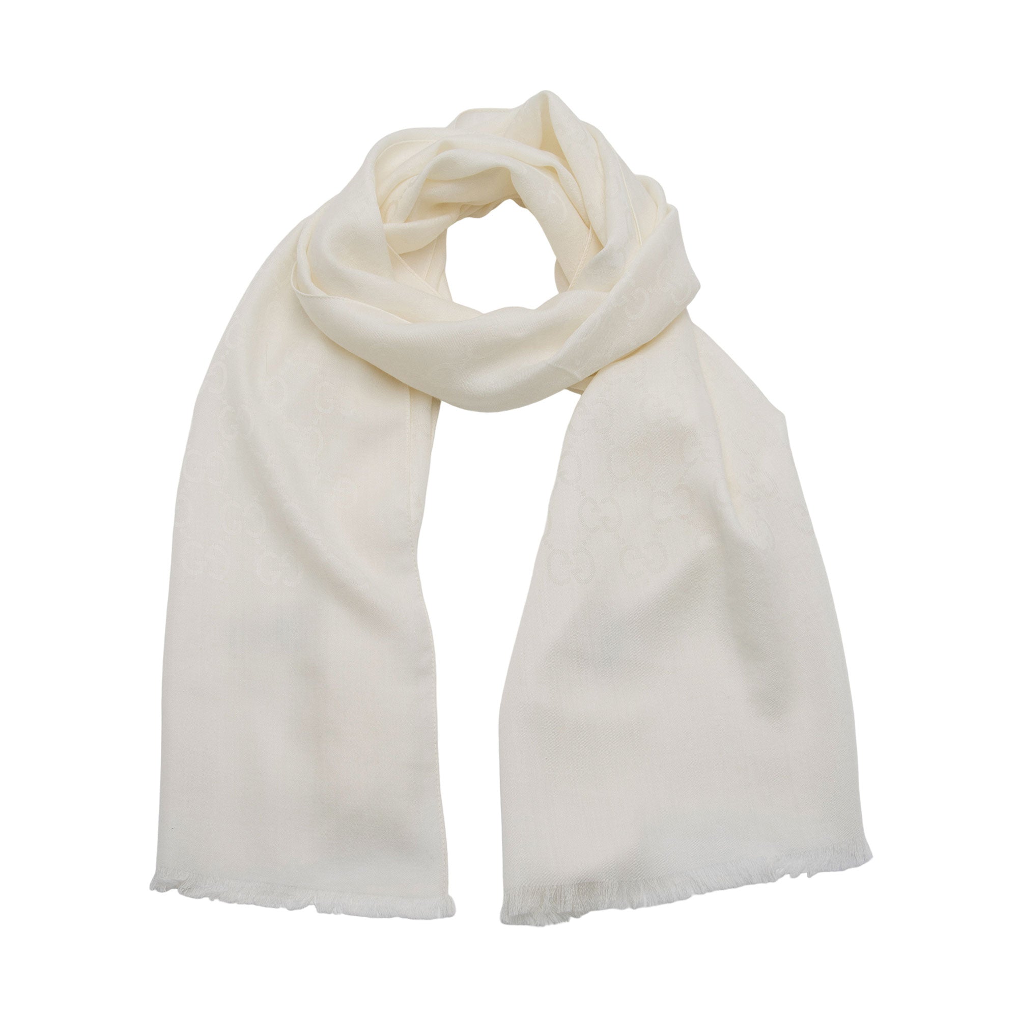 Gucci Wool Silk GG Scarf (SHF-RdfGDn)