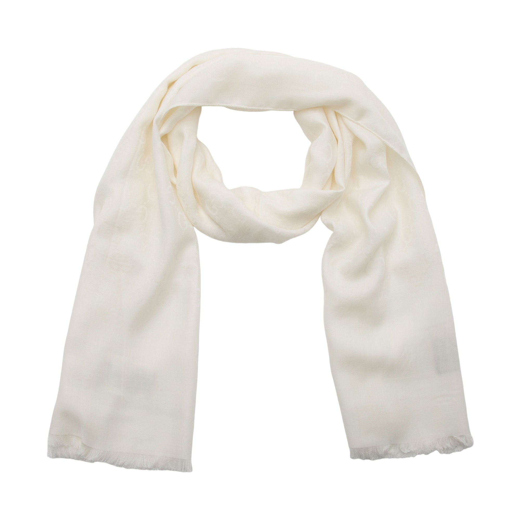 Gucci Wool Silk GG Scarf (SHF-TlfBE0)