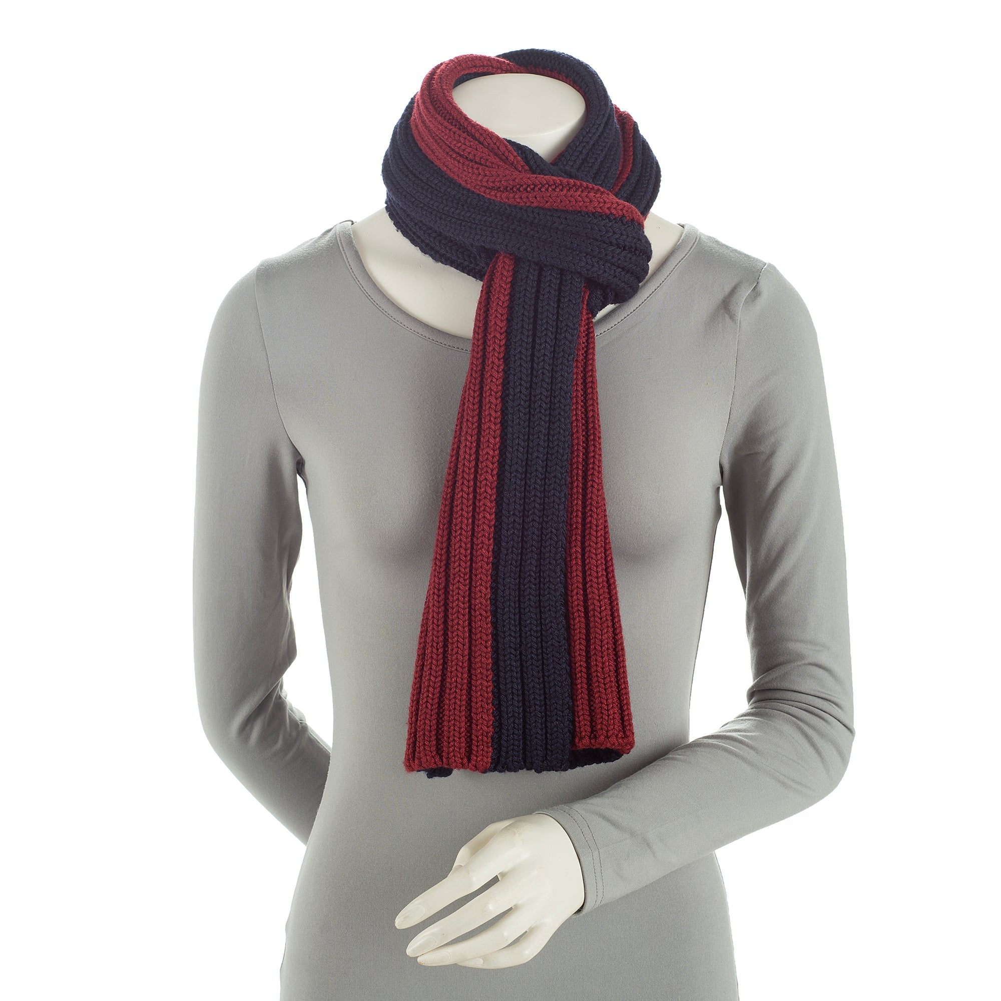 Gucci Wool Silk Stripe Knit Scarf (SHF-23389)