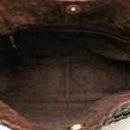 Gucci Woven Leather Bamboo Satchel