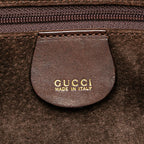 Gucci Woven Leather Bamboo Satchel