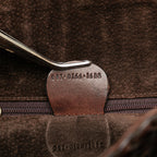 Gucci Woven Leather Bamboo Satchel