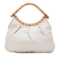 Gucci Woven Leather Bamboo Studded Hobo