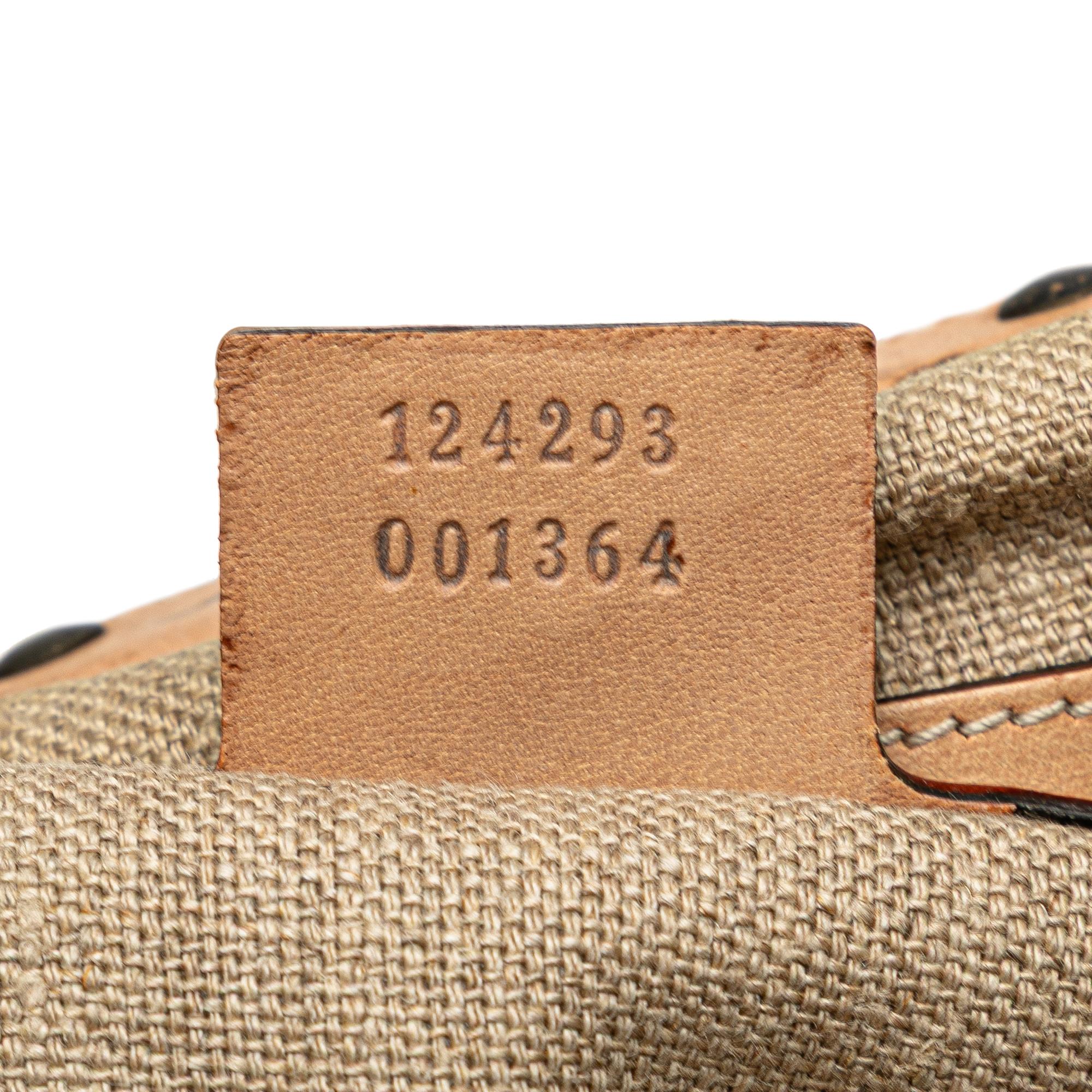 Gucci Woven Leather Bamboo Studded Hobo