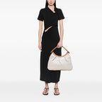 Gucci Woven Leather Bamboo Studded Hobo