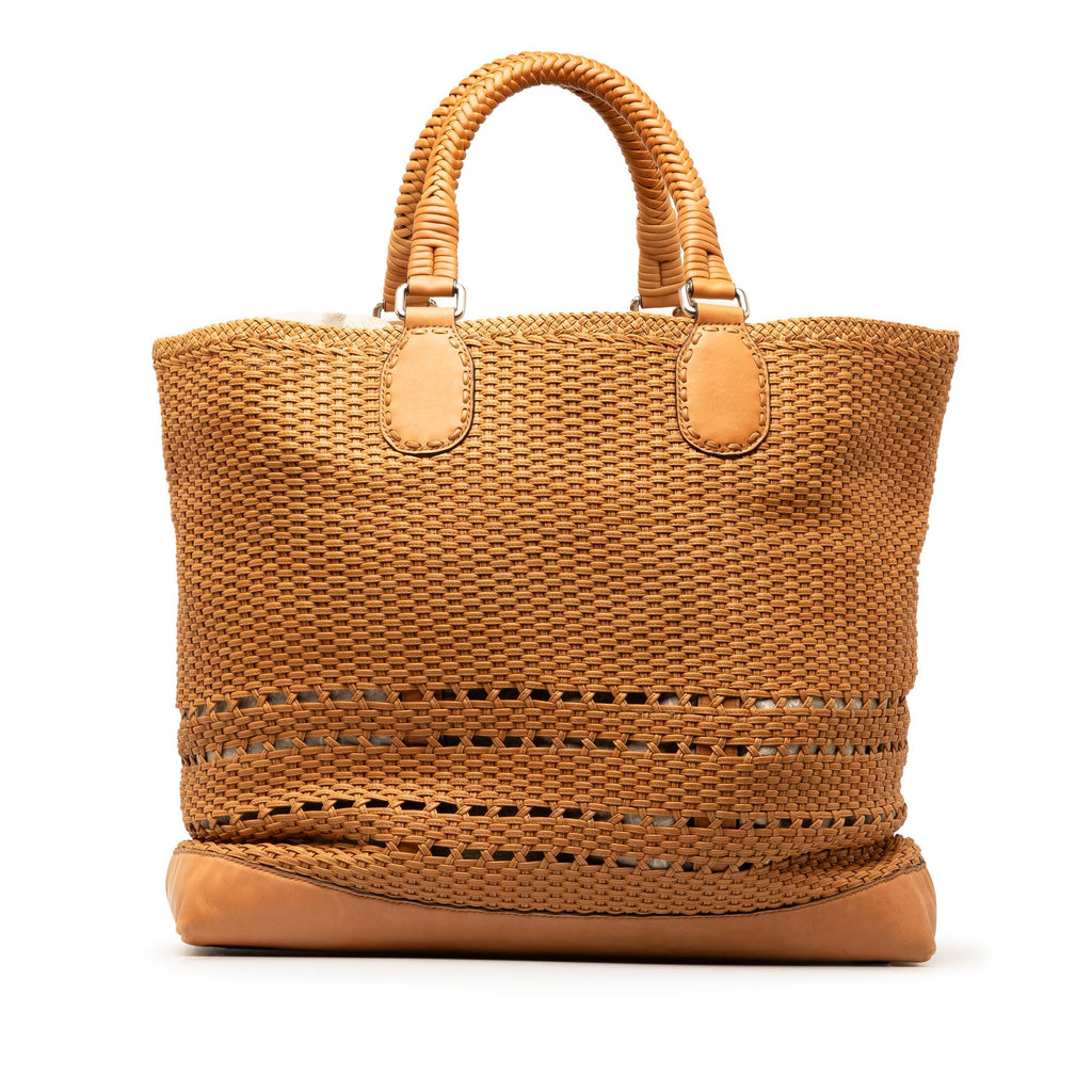 Gucci Woven Leather Tote (SHG-PXQlVm)