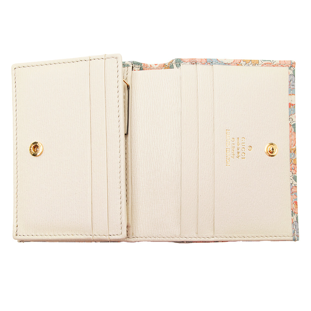Gucci X Liberty of London Floral Calfskin Horsebit 1955 Abbey Card Case (SHF-21950)