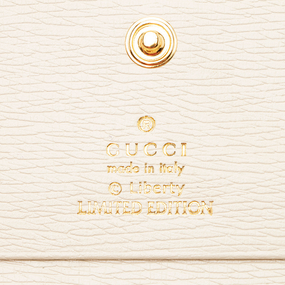 Gucci X Liberty of London Floral Calfskin Horsebit 1955 Abbey Card Case (SHF-21950)