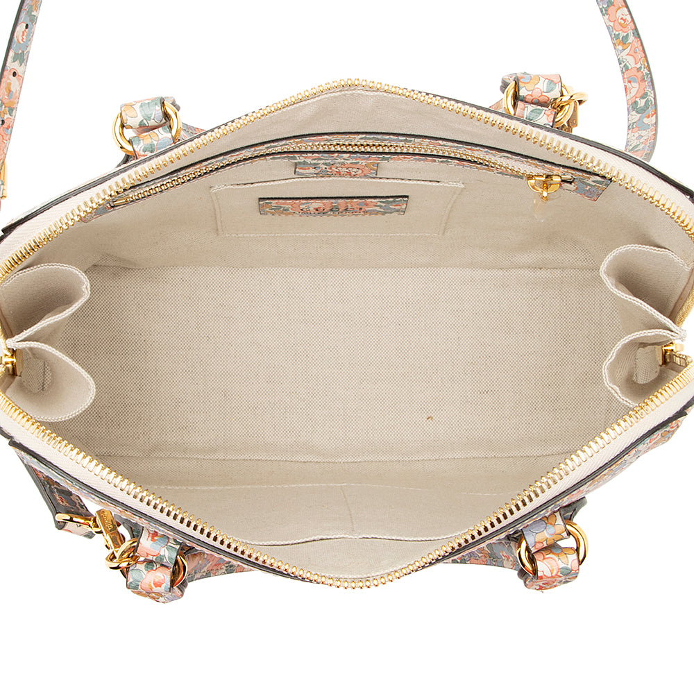 Gucci X Liberty of London Floral Calfskin Horsebit 1955 Top Handle Bag (SHF-21949)