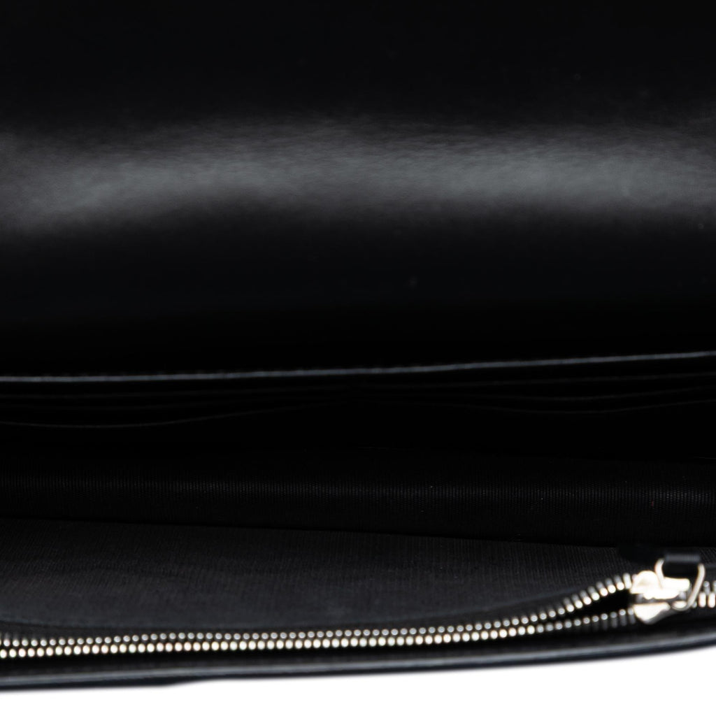 Gucci XL Leather Embossed Logo Wallet on Chain